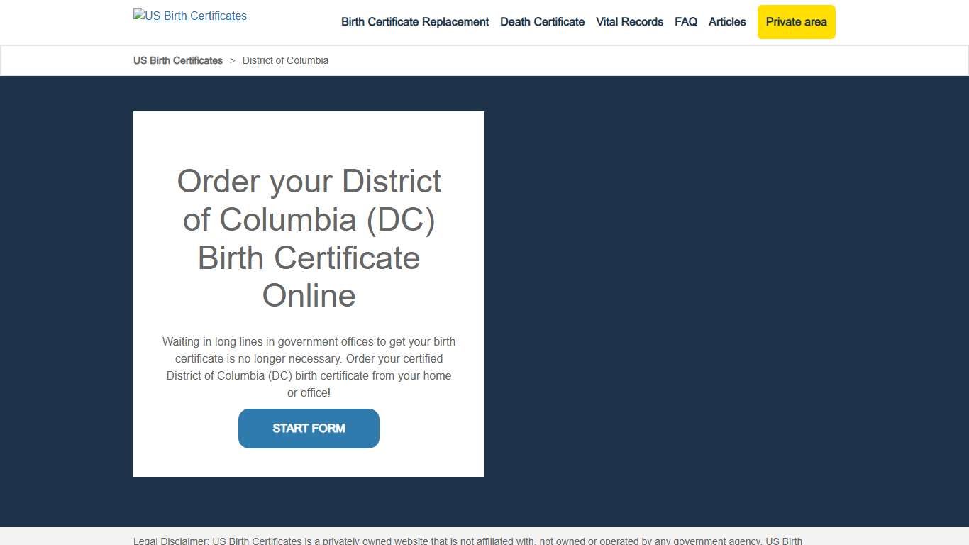 District of Columbia (DC) Birth Certificate Online - US Birth Certificates